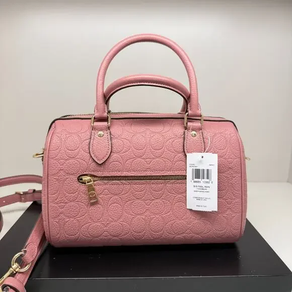 Coach Rowan Satchel Bag In Signature Leather CCD50 Peony